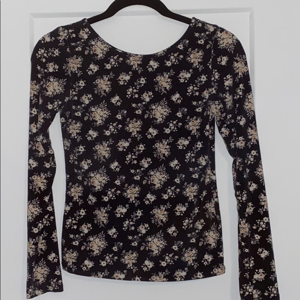 Forever 21 long sleeve, scoop back, floral shirt